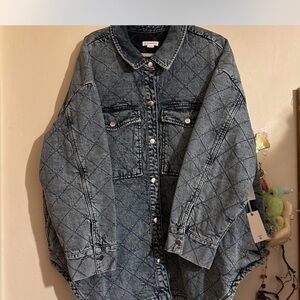 Good American Indigo Quilted Jacket